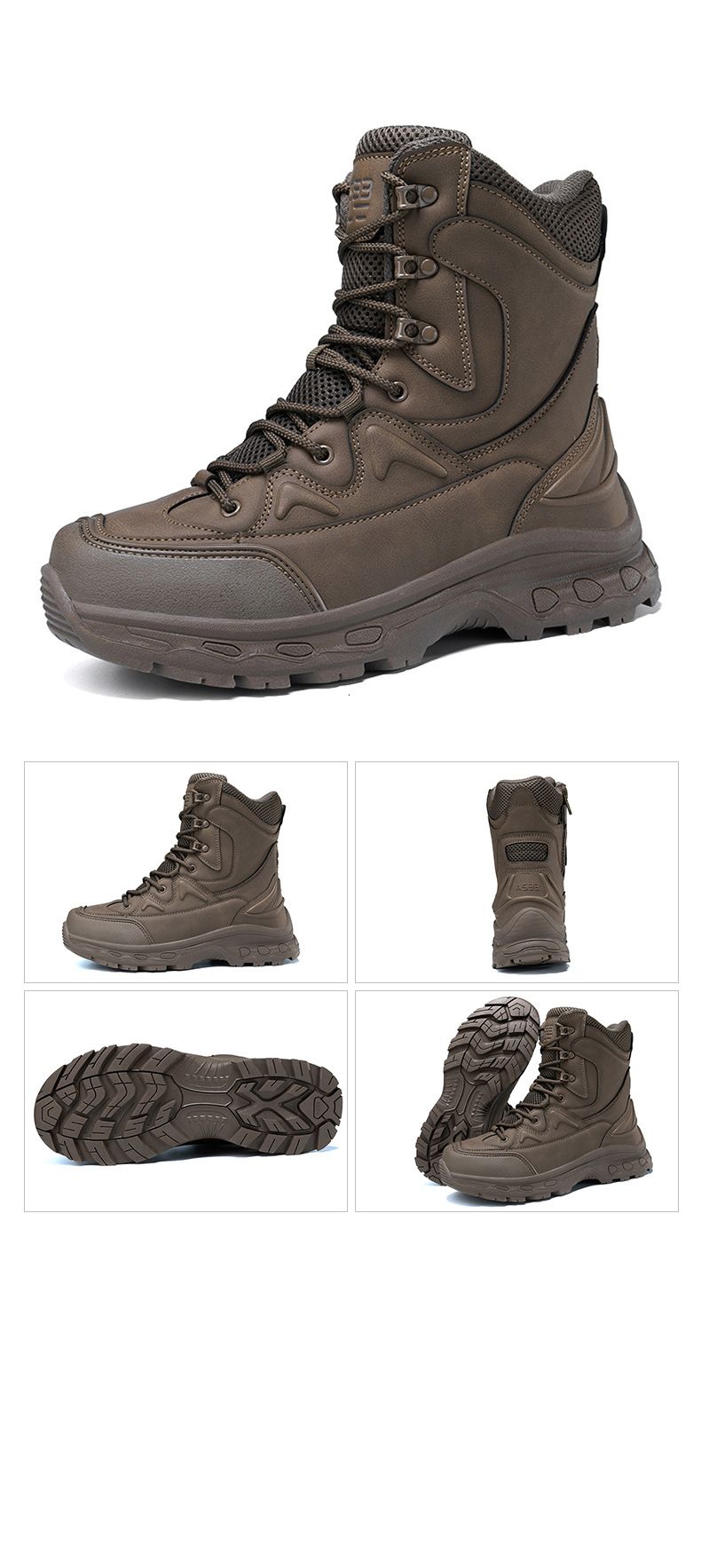 Herrskor Nya Stora Stridsstövlar PU Mesh Mid Cut Slitstarka taktiska stövlar Utomhussport Vandringsskor Vandringsstövlar_voghion.com