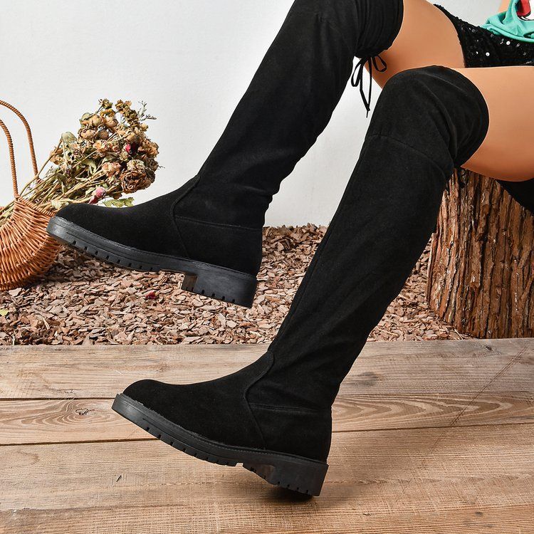New long boots women over knee high heels new elastic long boots spring and autumn single thin_voghion.com