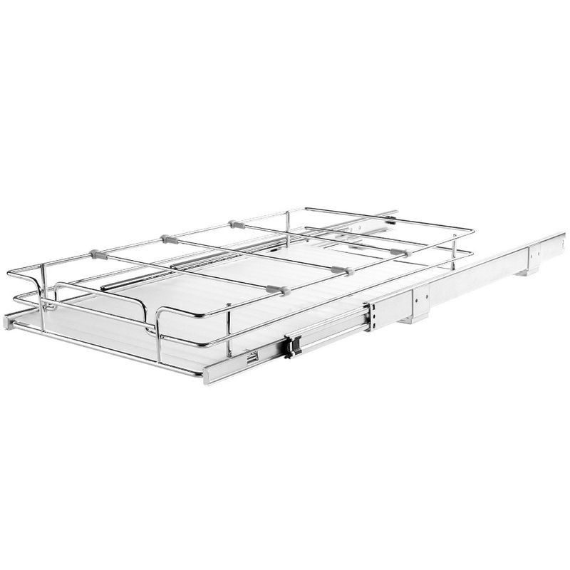 Slide Drawers Pull Drawer Out Duty Cabinet Organizer 17D Pantry Roll Heavy Steel St Out X Shelves Sliding Out 12W ChromePlated_voghion.com