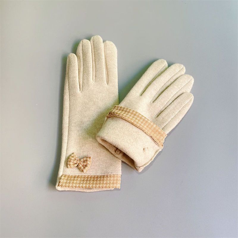 Cashmere gloves for women to keep warm cool in winter, simple cycling windproof, Korean version cute and versatile,_voghion.com