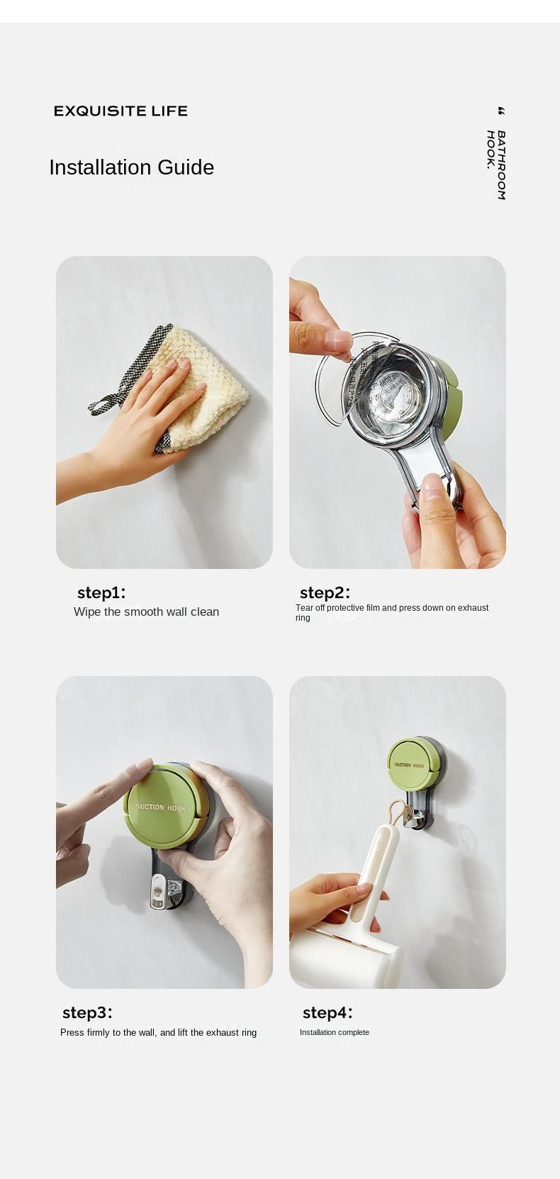 Suction Hooks Strong Vacuum Power Traceless No-Drilling Adhesive Hooks For Home Bathroom Kitchen Door Back And Toilet Area_voghion.com