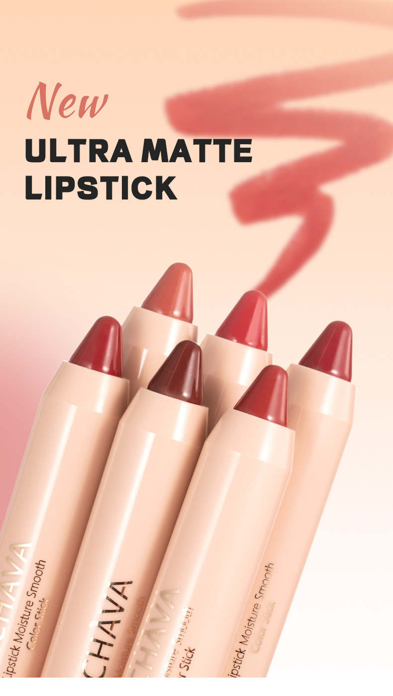LACHAVA 8 farve mat pen vandtæt non stick kop lipliner line hook læbestift makeup_voghion.com