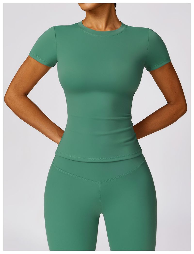 T-shirt de printemps Zechuang, combinaison de yoga à séchage rapide, haut de fitness, cache-maillot, sports de course en plein air, manches courtes pour femmes_voghion.com
