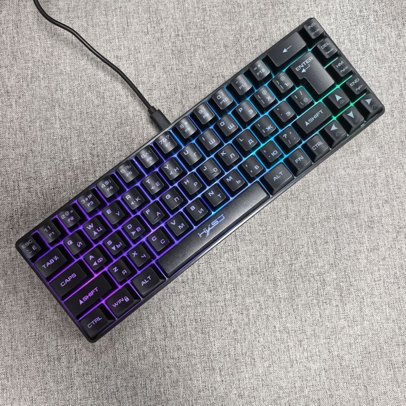 Russian 68 Keys Wired Thin Film Keyboard RGB Backlight Suitable For Gaming Office Ergonomic Design Cross Border Spot_voghion.com