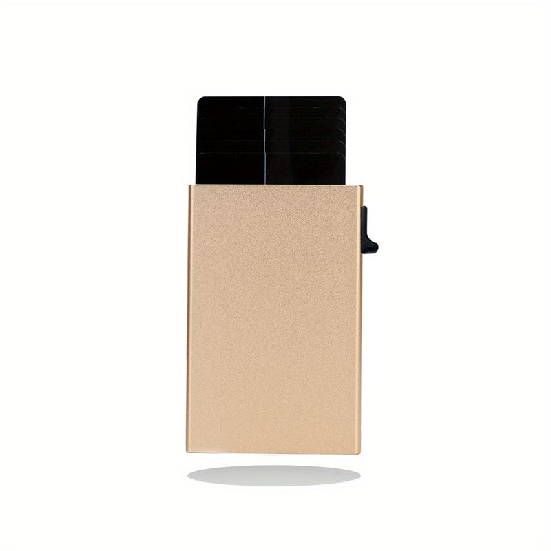 RFID Metal Men's Card Holder Simple Ultra Thin Bank Card Protective Case Aluminum Alloy Side Push One Key Card Out Anti Theft Swipe_voghion.com