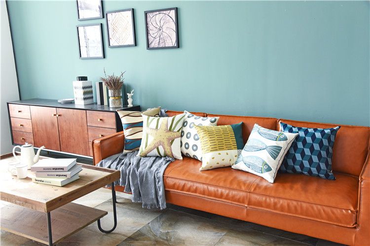 New Nordic Pure Cotton Three-dimensional Marine Life Towel Embroidered Sofa Cushion Color Geometric Embroidered Pillow Case_voghion.com