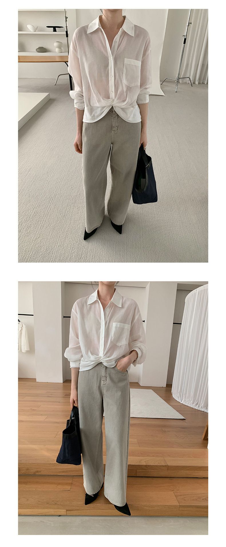 Dameklær Vasket bomull Retro allsidige jeans Dame Vår Nye høy midje smale rette bukser 24258_voghion.com