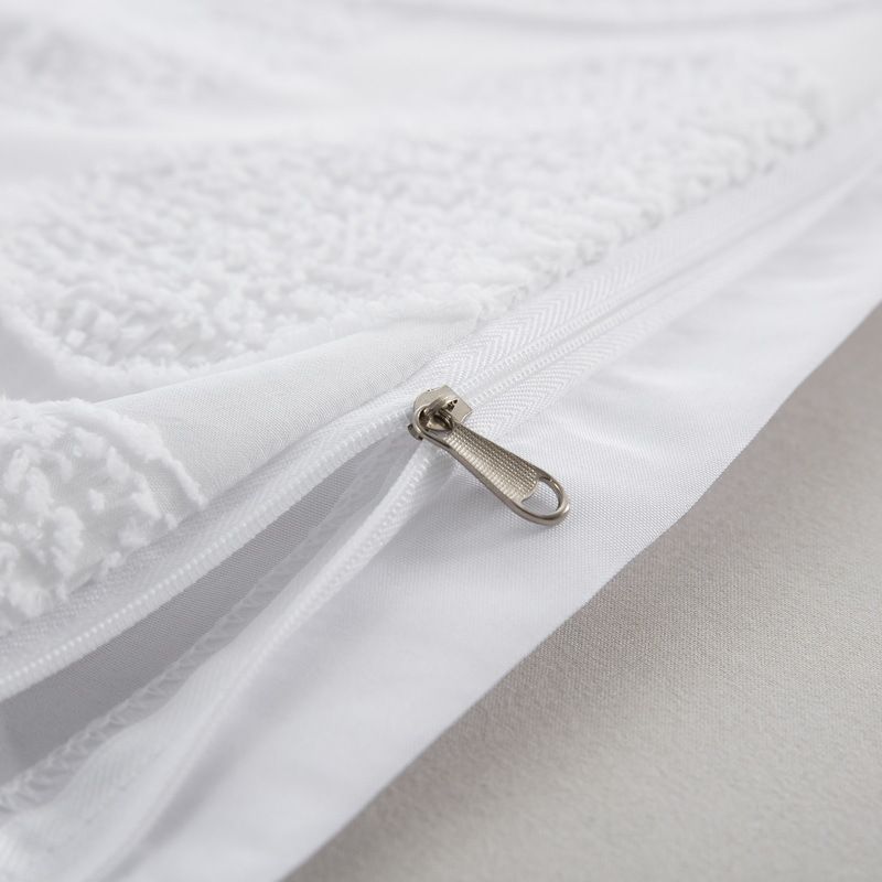 Parure de lit blanche moelleuse à motif cœur découpé – Drap-housse, housse de couette et taie d'oreiller – Plusieurs tailles_voghion.com