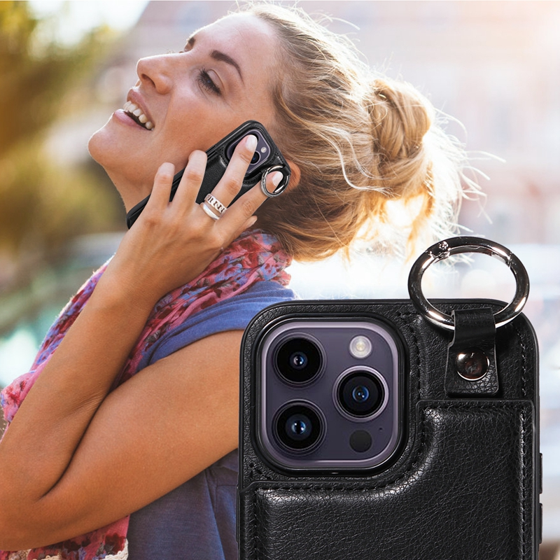 Portafoglio magnetico anti goccia anello di sollevamento custodia in pelle per iPhone 15 14 Max 13 Mini 12 Pro 11 SE 2020 X XS XR_voghion.com
