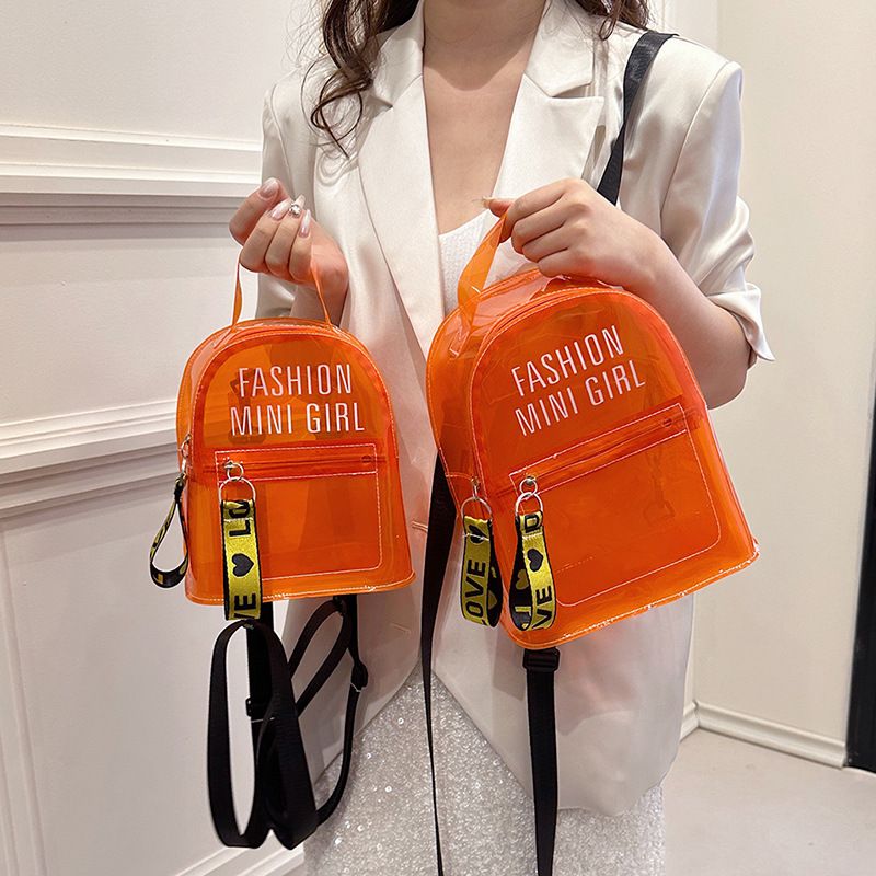 Zaino da donna in gelatina trasparente estivo, stile semplice e alla moda, versione coreana 2024_voghion.com