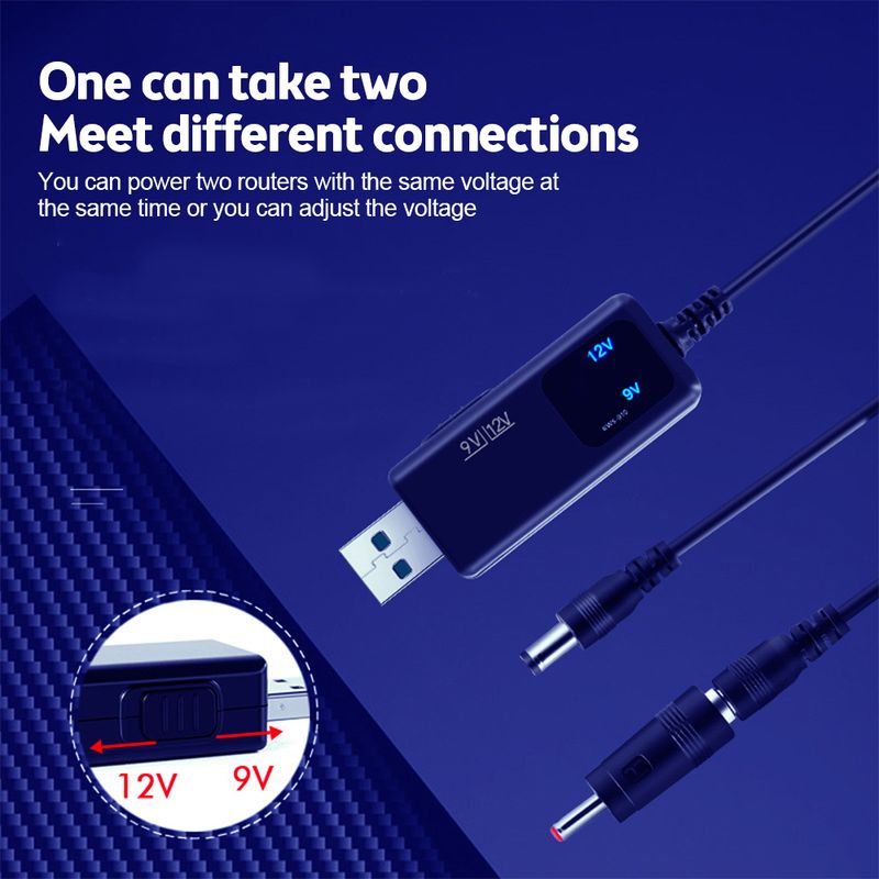 Power Boost Line 5V bis DC 9V / 12V Step UP Modul USB Converter Adapter Router Kabel 2.1x5.5mm Plug_voghion.com