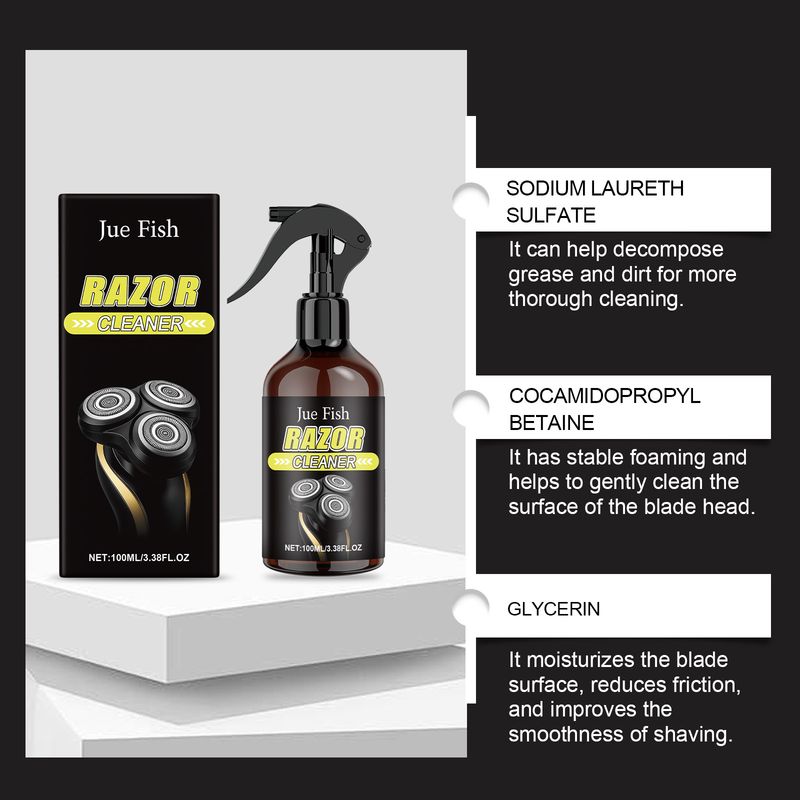 JUE FISH Cleaner Spray di manutenzione antiruggine e disincrostante per testine di rasoio elettrico_voghion.com
