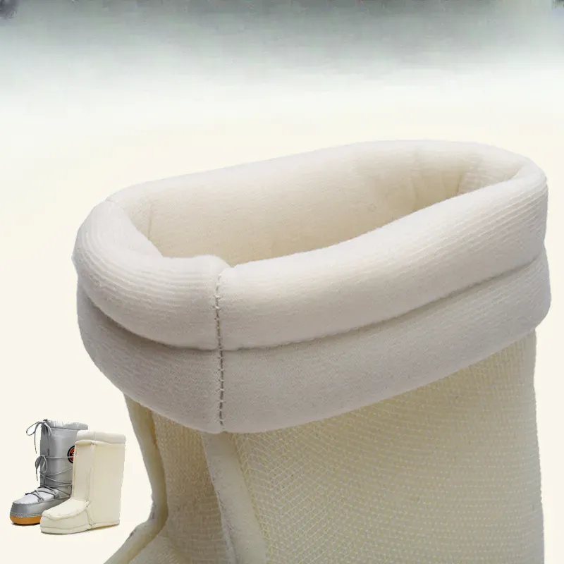 Schuhe von besserer Qualität 2024 Neue Winterpelz-Schnee-Frauen-Ski-flauschige haarige Schnürung mit mittlerer Wadenplattform flach mit weißen Baumwollstiefeln_voghion.com