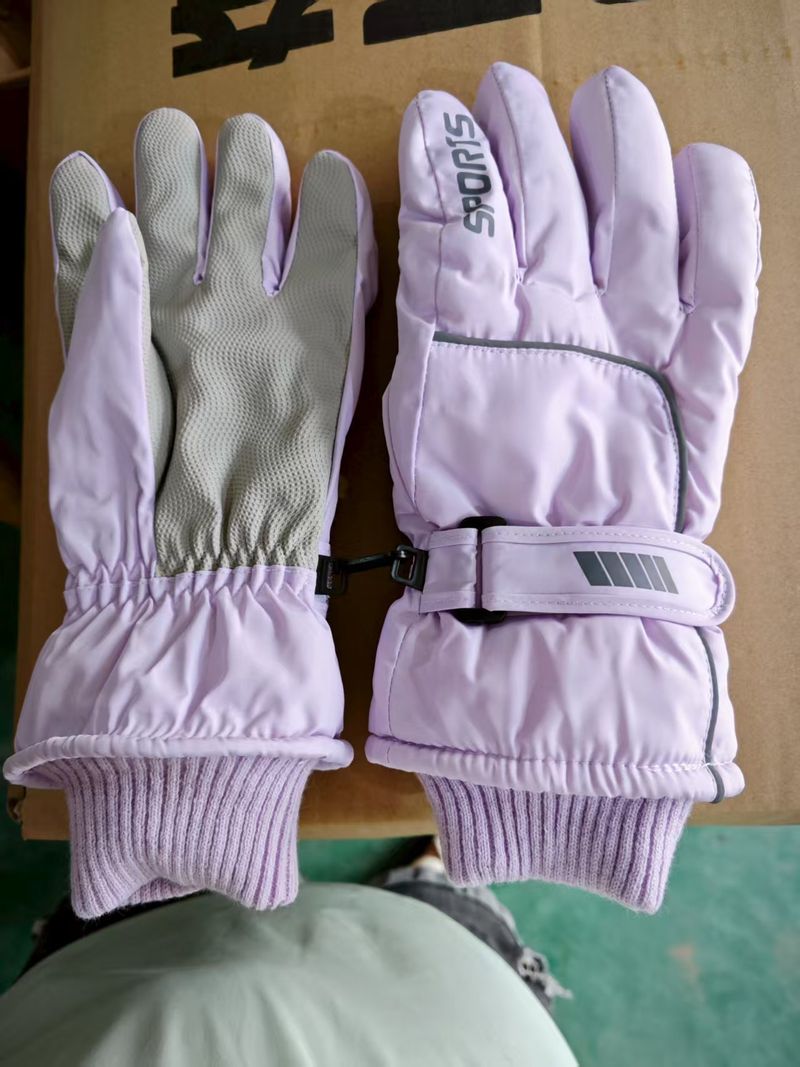 Gants de ski antidérapants, doublés en polaire, épais, chauds, pour cyclisme, écran tactile, résistants à l'eau, avec bande réfléchissante_voghion.com