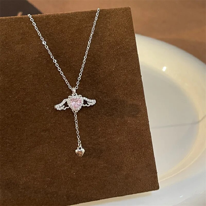 Edelstahl Gold Farbe Amor Engel Flügel Anhänger Halskette Für Frauen Mädchen Schlüsselbein Kette Party Schmuck Geschenk_voghion.com