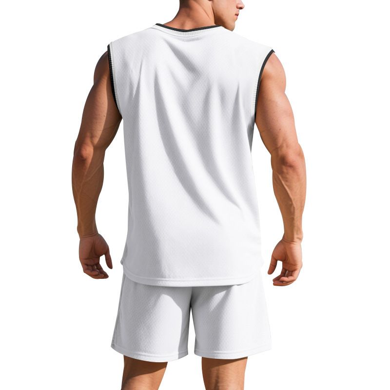 Männerkleeder Summer Nei Männer Sportanzug Basketballanzug Atmungsaktiv_voghion.com