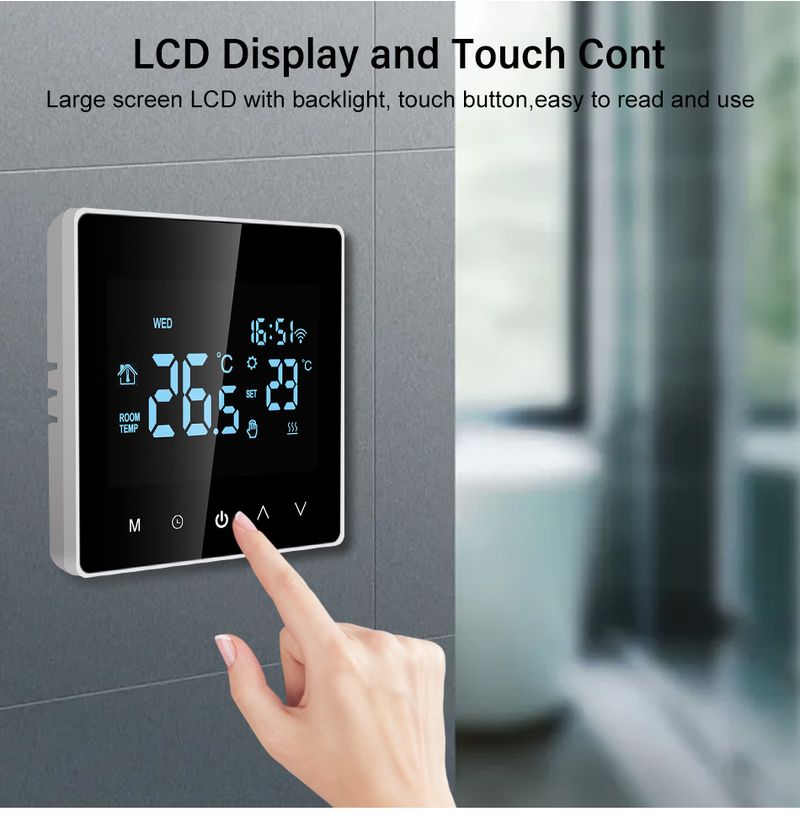 Thermostat Wifi intelligent Tuya pour chauffage de l'eau/chaudière à gaz, contrôleur électrique ou de température pour Alexa Google Home 220 V_voghion.com