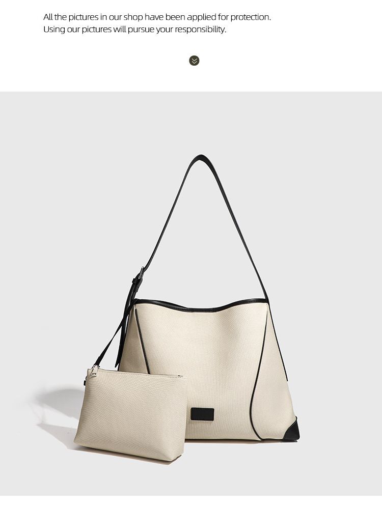 Trendy Shoulder Tote Bag For Women - Casual Canvas Crossbody Hobo Bag With Magnetic Closure, Spacious Interior & Stylish Stitching Details_voghion.com