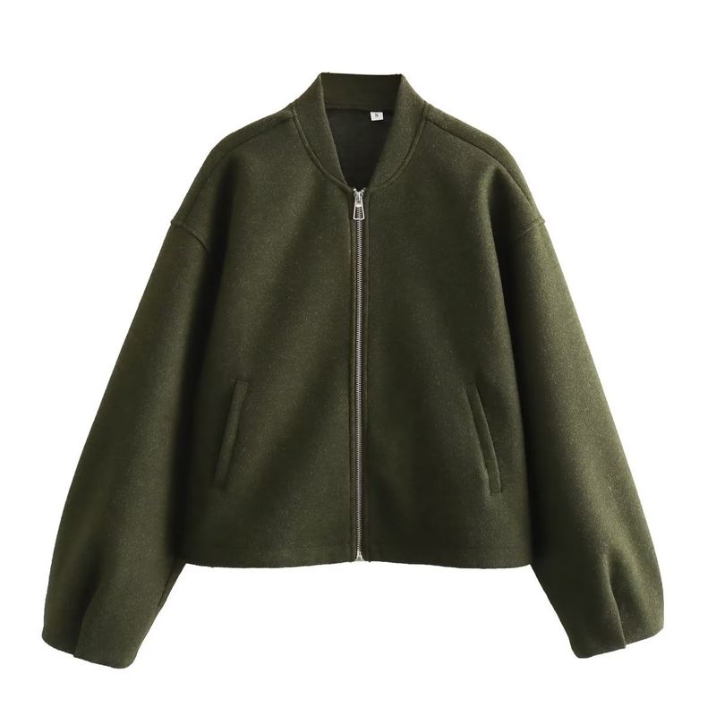 Women's Clothing Casual Loose-Fit Jacket With Stand Collar, Zipper Front, And Multiple Pockets – Stylish & Versatile Outerwear For Fall_voghion.com