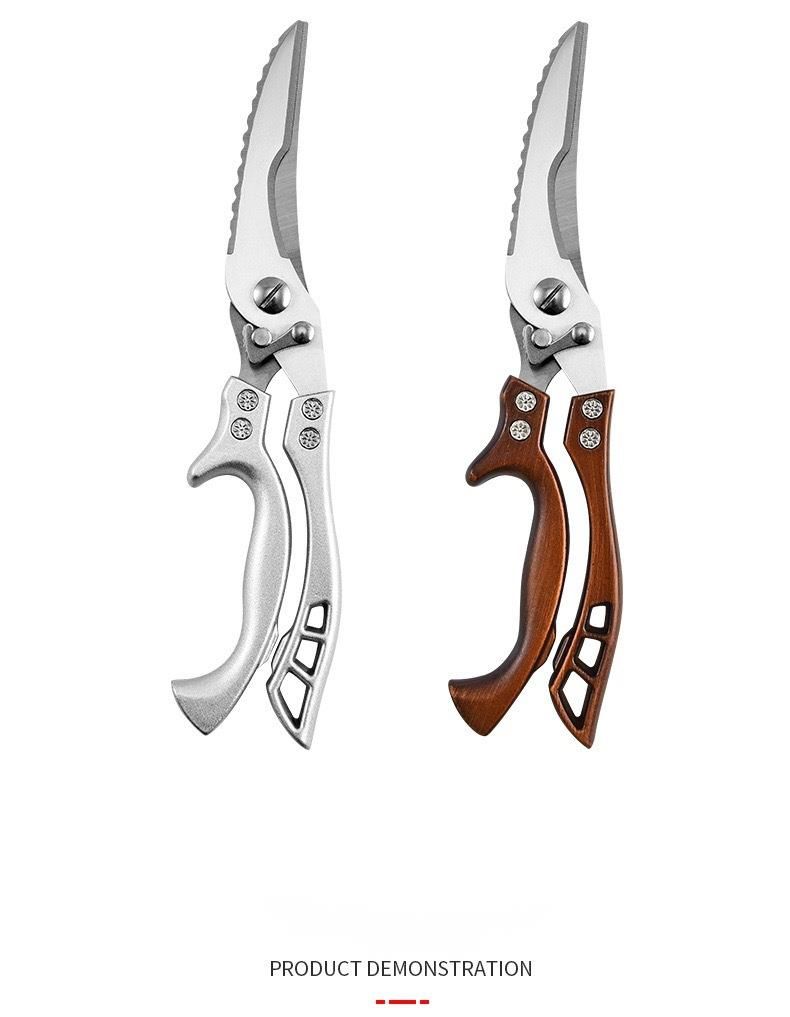 Forbici da cucina potenti per ossa di pollo in acciaio inossidabile, multifunzionali, per tagliare il pesce, con manico in alluminio, per uso domestico_voghion.com