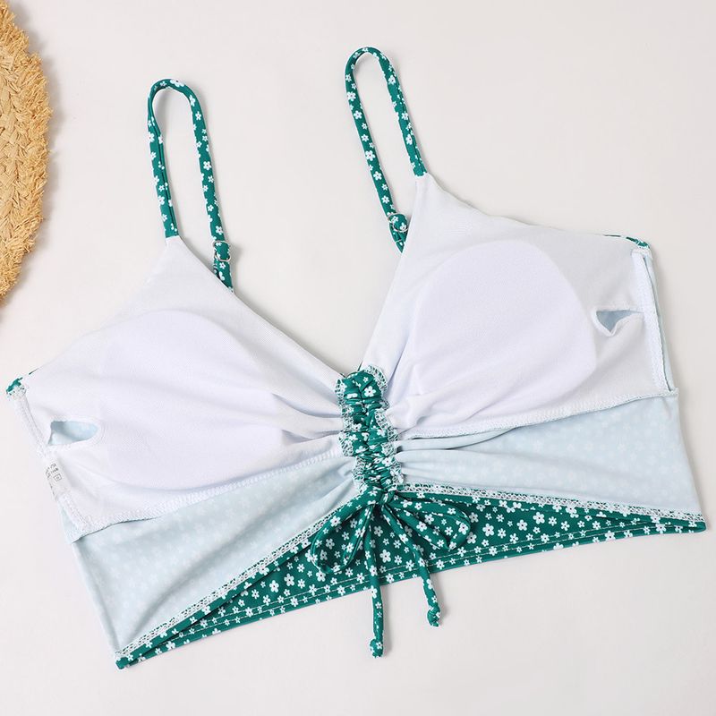 Maillot de bain fendu pour femme Boxer multicolore à imprimé conservateur_voghion.com