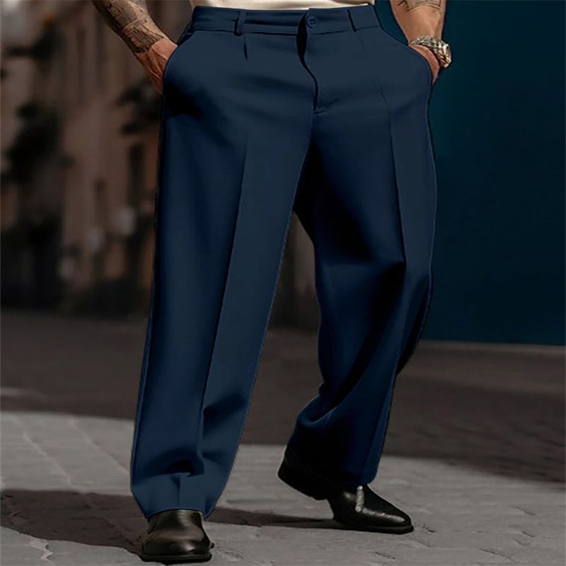 Pantalon formel pour homme, coupe droite, couleur unie, respirant, idéal pour les sorties en extérieur, collection 2025_voghion.com