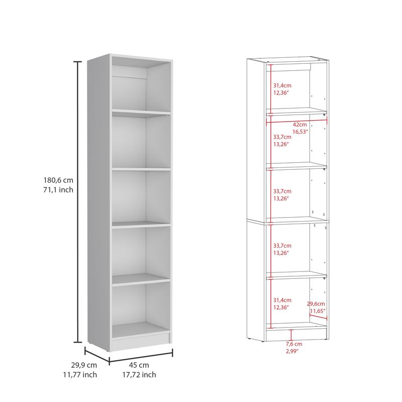 Aberdeen 3 Piece Living Room Set with 3 Bookcases, White_voghion.com