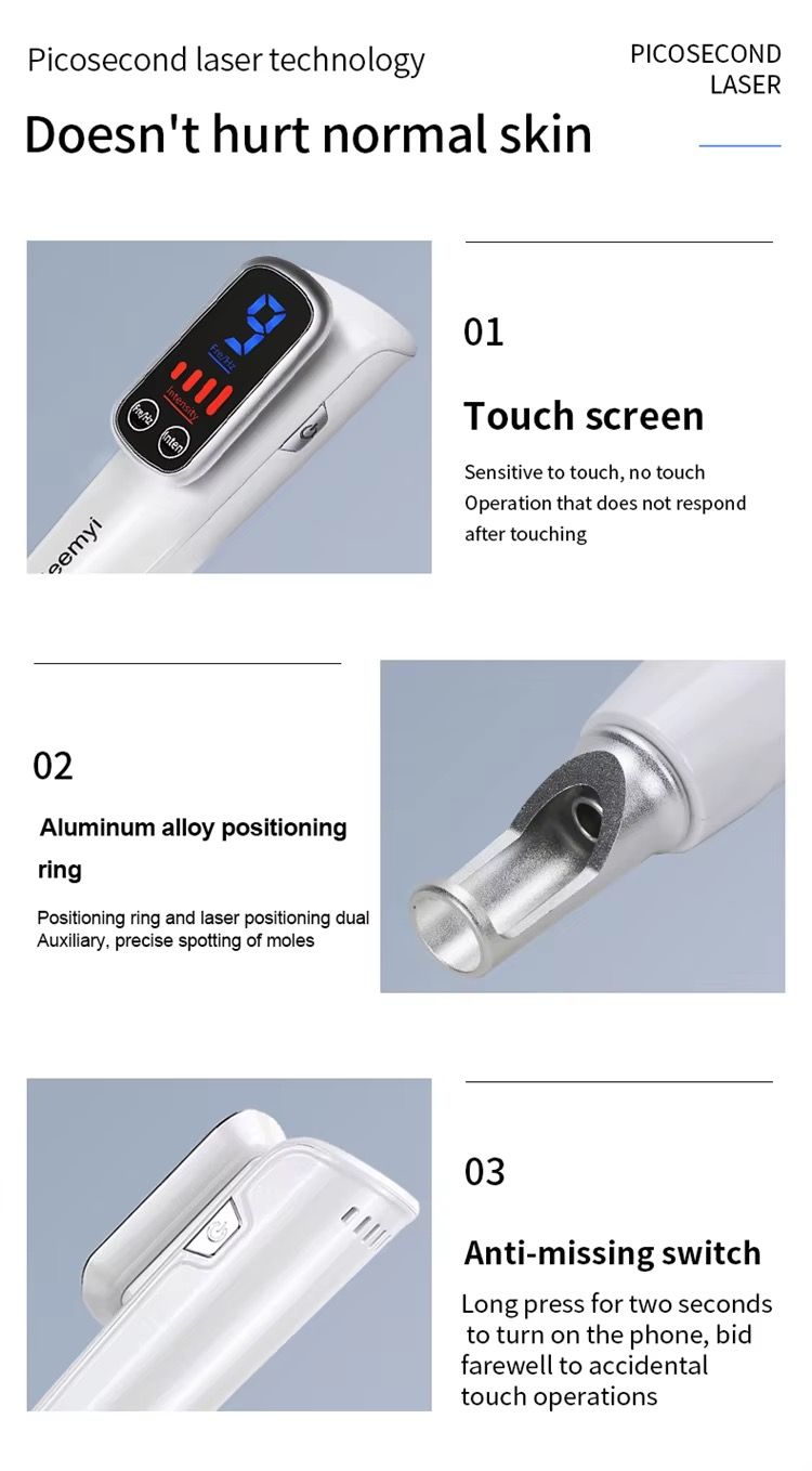 Zaslon na dotik, 9 stopenj, pikosekundna modra/rdeča svetlobna terapija za telo, temne lise, odstranjevalec tetovaže, lasersko plazemsko pero_voghion.com