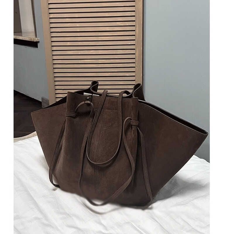 Sac fourre-tout à bandoulière simple grande capacité en daim givré pour femme, nouveauté automne-hiver_voghion.com