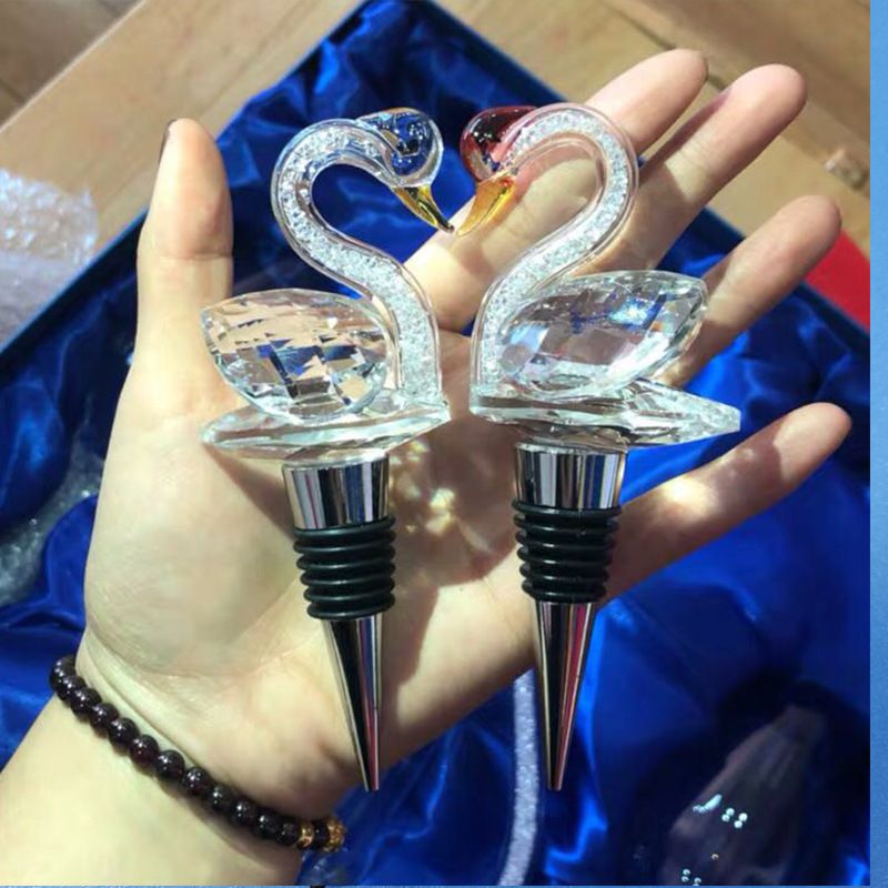 LUTIANNENG Crystal Element Swan Bottle Red Fresh-Keeping Sealing High-End Wine Stopper Creative Home Decor_voghion.com
