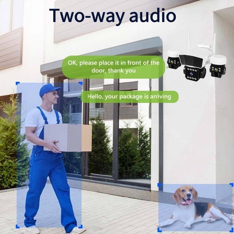 Triple-Lens WiFi Security Camera With 6MP HD, Smart Night Vision, 360° Panoramic View, IP66 Weatherproof For Outdoor Surveillance_voghion.com