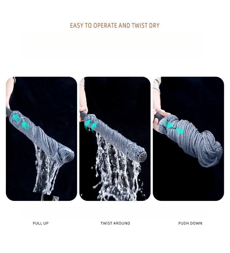 Jefun 2025 New Self-Wringing Hands-Free Washing Large Head Household Mop Commercial Use For Restaurants_voghion.com
