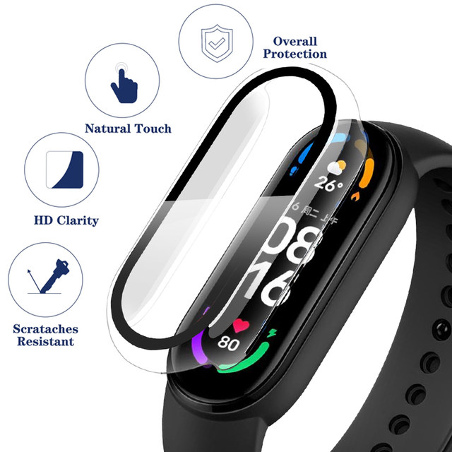 Kotelon suojus+lasi Xiaomi Mi Band 7 6 lisävarusteille Kotelo+kalvo Täyspeitto Suojakuori Miband 7 6 5 4 3 näytönsuoja_voghion.com
