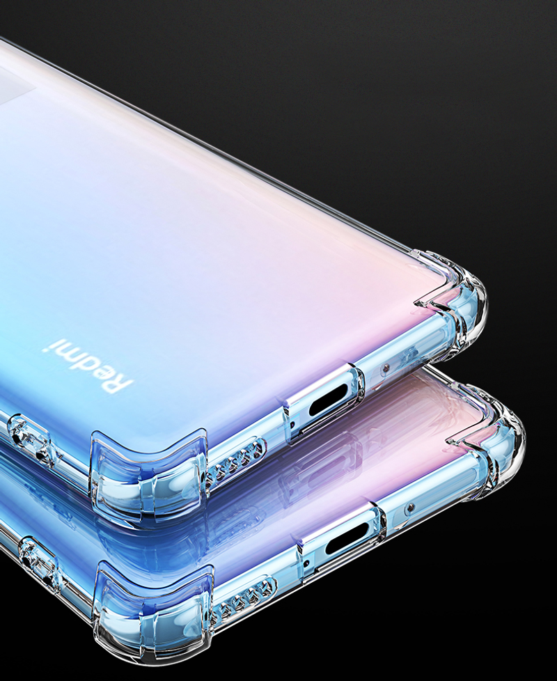 Xiaomi Redmi Note 11 10 9 8 11T 10T 10S 9S 8T için Darbeye Dayanıklı Silikon Telefon Kılıfı Şeffaf Yumuşak Kılıf_voghion.com