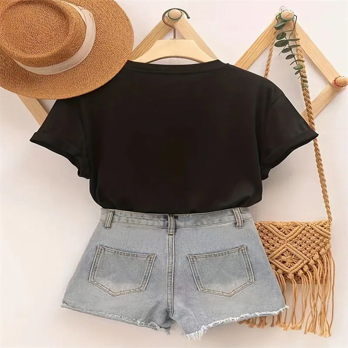 T-shirt a maniche corte T-shirt a maniche corte girocollo da donna per il tempo libero a casa_voghion.com