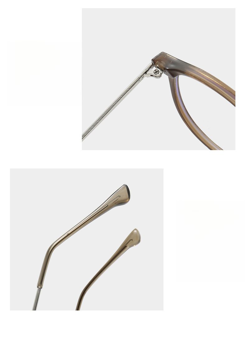 Coole teefarbene Metallbrille mit rundem Rahmen für Damen, Herbst/Winter 2025, neu_voghion.com