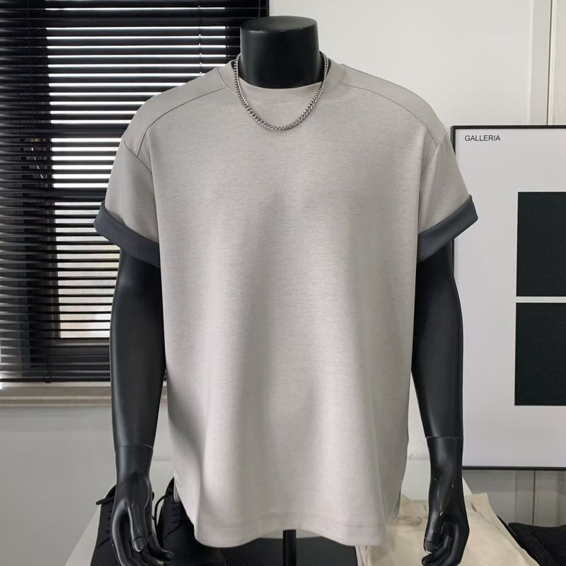 Two Tone Modal Air Layer Short T-shirt For Men In Summer 2025, New Casual Sports Base Shirt, Half Sleeved Top_voghion.com