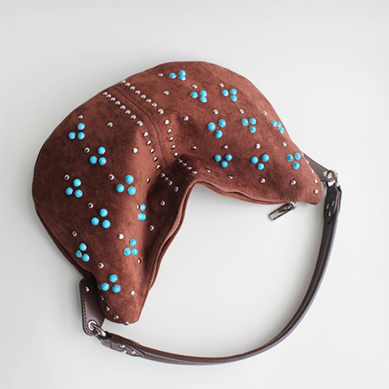 Large-capacity Pearl Stud Single-shoulder Bag, Crossbody Bag, Suede Underarm Tote Bag_voghion.com