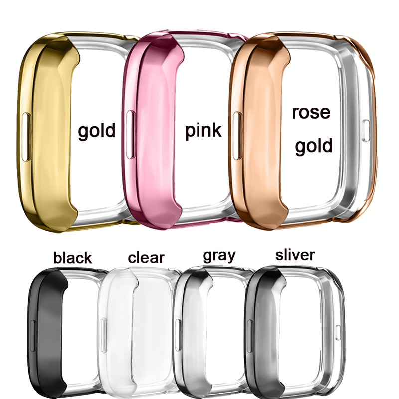 Screen Protector Case For Fitbit Versa 2 Versa 3 Versa Lite 7 Colors TPU Soft Cover Smart Watch Case Scratch-resistant Accessory_voghion.com