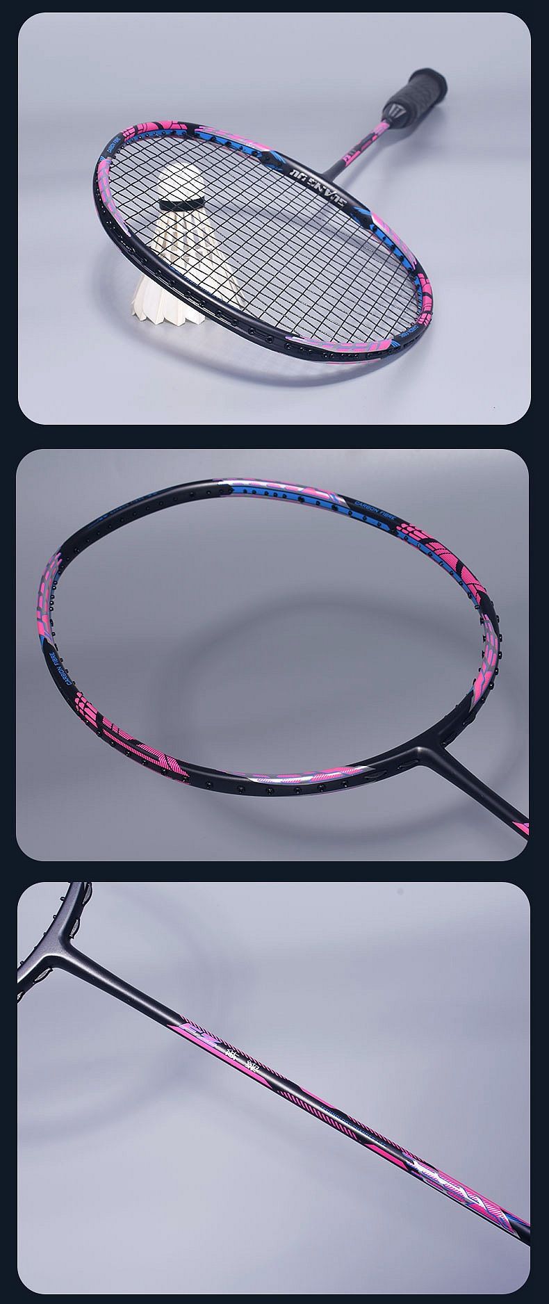 Guangyu Dangan Lightweight 4U Adult Special Badminton Carbon Fiber Couple Offensive Racket_voghion.com
