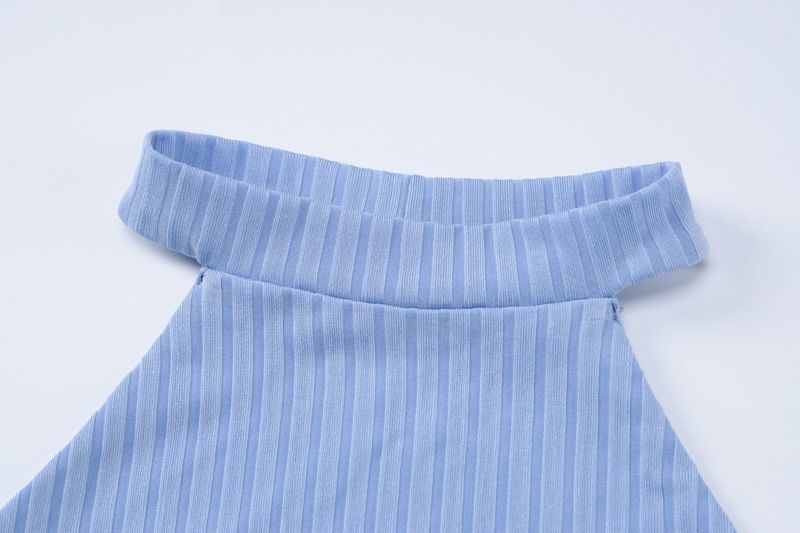 Ropa de mujer de Europa y América, novedad de invierno de 2024, top sexy sin tirantes y sin espalda, corte ajustado, color sólido_voghion.com
