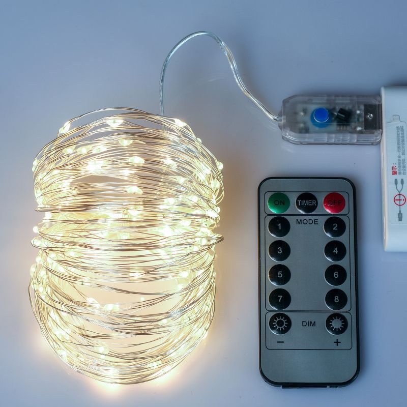 Remote Control LED Fairy Lights With 8 Modes – USB/Battery Powered Copper Wire String Lights, Waterproof For Christmas Decor, Wedding & Outdoor_voghion.com