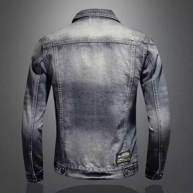 Jaqueta masculina retrô com zíper e gola alta, roupa de trabalho para ciclismo e motocicleta_voghion.com