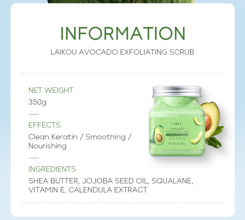 Scrub e trattamenti per il corpo Laike Scrub all'avocado 350 g Keratin Smooth Skin Rejuvenation Cosmetics Prodotti per la cura della pelle_voghion.com