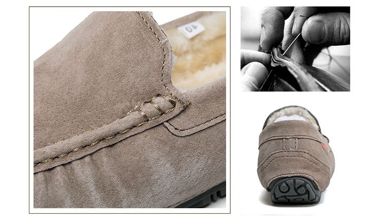 501-3 Winter Heren Bean Schoenen Katoenen Schoenen Rijschoenen Lage Top Mid-mouth Flip-on Warme Platte Casual Leren Schoenen met Fluweel_voghion.com