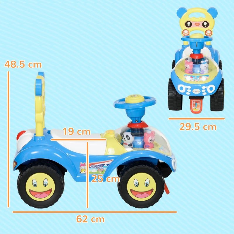 Toddlers Ride On Toy Childrens Push Along Car Design Music Light Horn_voghion.com