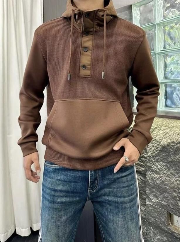 Novo moletom masculino outono inverno versátil estilo simples e preguiçoso patchwork manga comprida_voghion.com