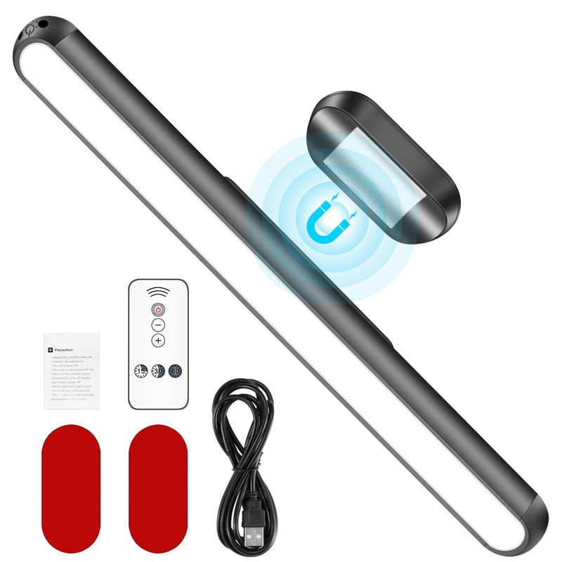 Veilleuse LED sous armoire, éclairage de placard, éclairage de cuisine, chambre à coucher, lampe murale avec bande magnétique, télécommande USB_voghion.com