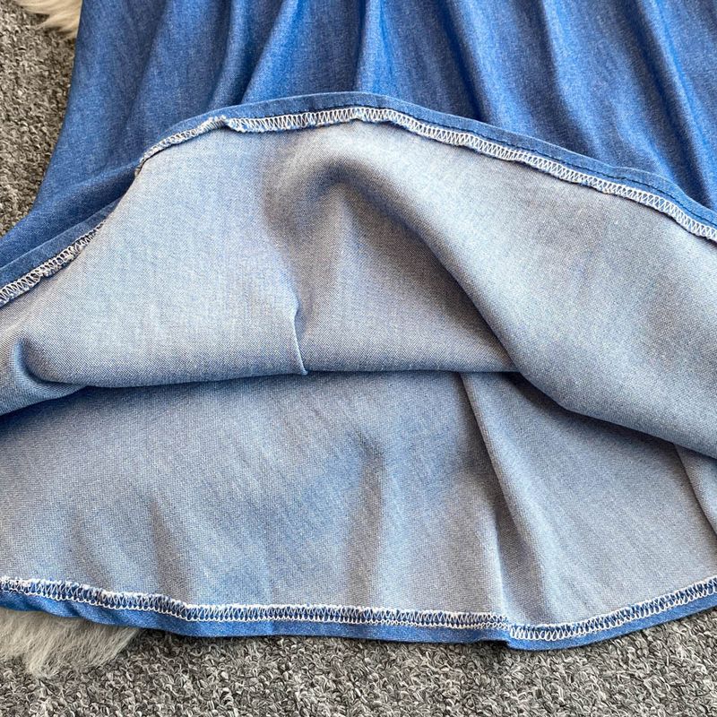 High-End-Kleid im Promi-Stil, leichtes, luxuriöses, diamantbesetztes Stehkragenkleid mit schmaler Passform und mittlerer Länge_voghion.com