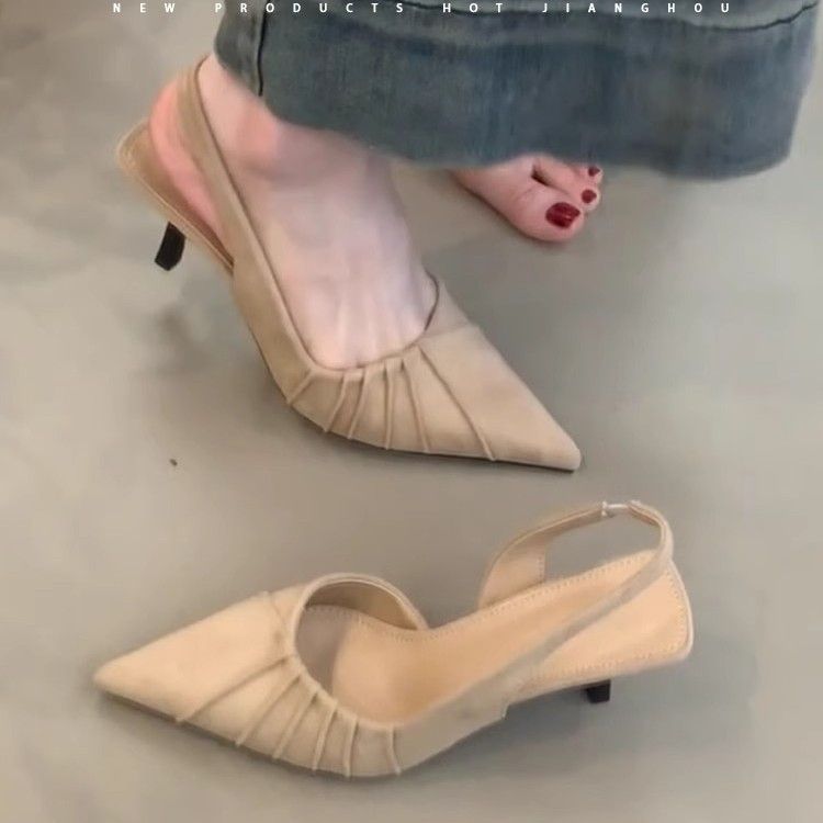 Vielseitige Damen-Einzelschuhe für den Frühling, kleine Stiletto-High-Heels, spitze Sandalen mit flachem Mund im Sommer 2025,_voghion.com